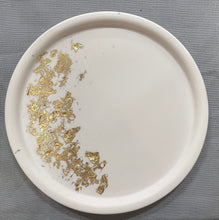 Load image into Gallery viewer, White & Gold Round Jewellery Tidy Set