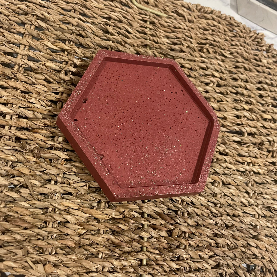 Dark Red Glittery Tray