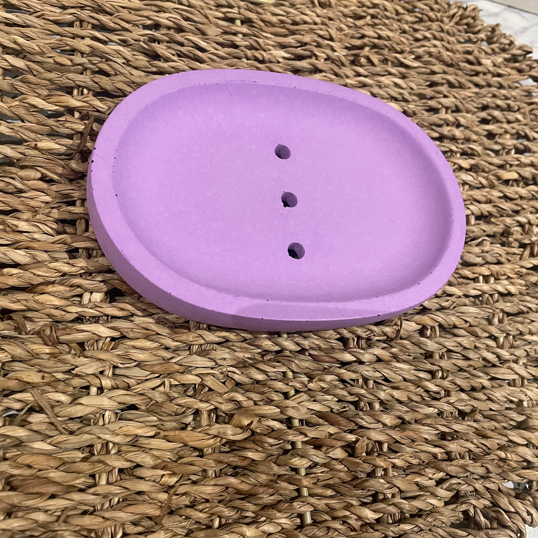 Purple Oval Button Soap Dish