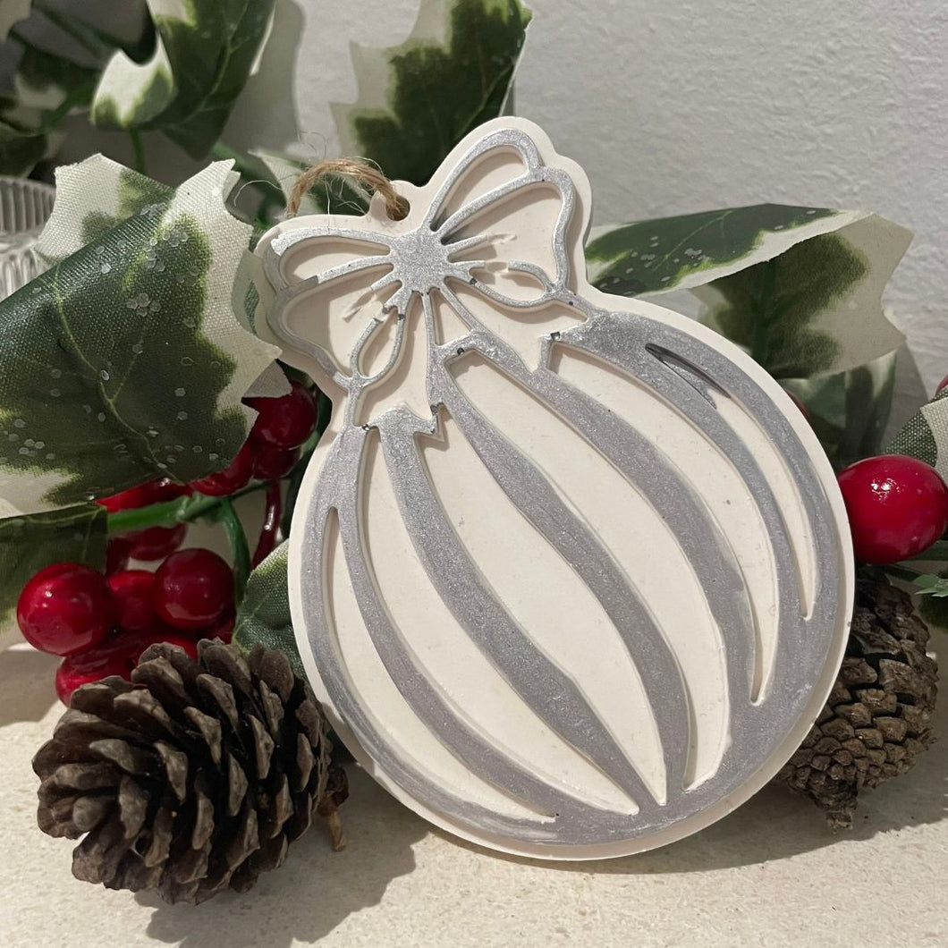 Silver and White Bauble