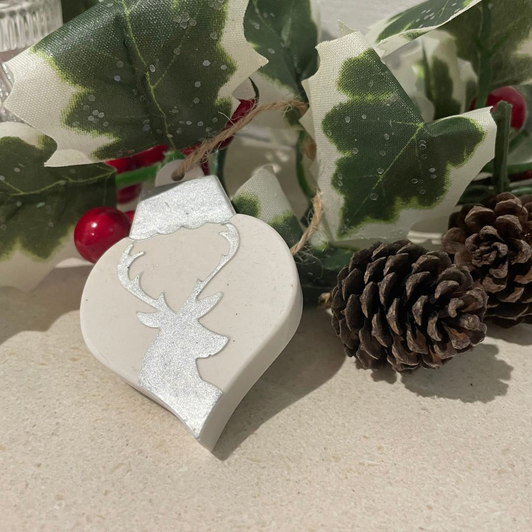 small christmas decoration silver stag