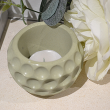 Load image into Gallery viewer, Sage Green Bubble Design Tealight Holder
