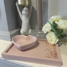 Load image into Gallery viewer, Vintage Pink and Rose Gold Rectangle accessory tray

