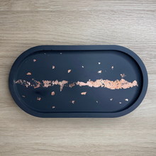 Load image into Gallery viewer, Black &amp; Copper Oval Tray
