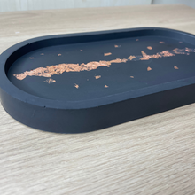 Load image into Gallery viewer, Black &amp; Copper Oval Tray

